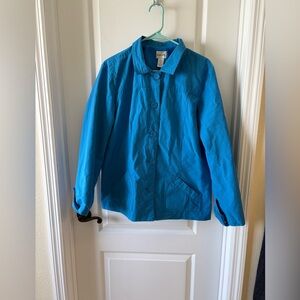 Chico's Vibrant Neptune Blue Cotton Blend Lined Lightweight Jacket Size 16/18/XL
